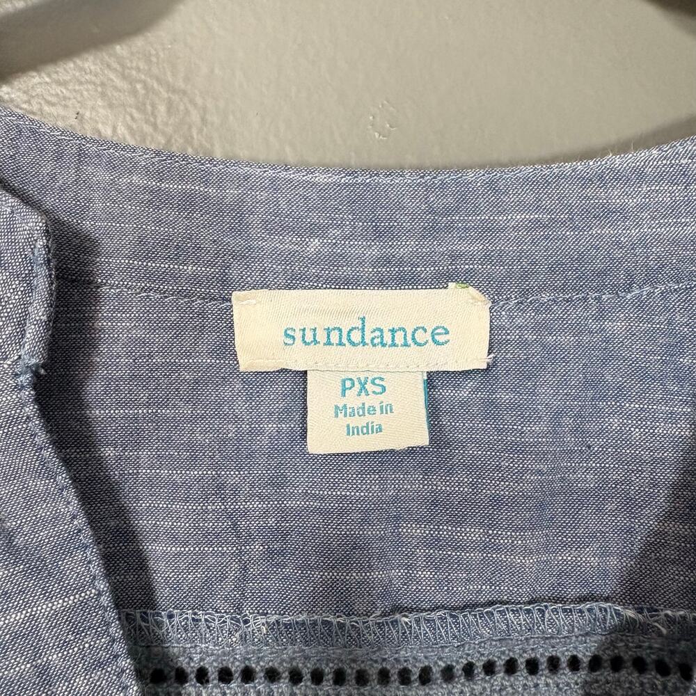 Sundance Women's Boho Blue Chambray Flutter Sleev… - image 4